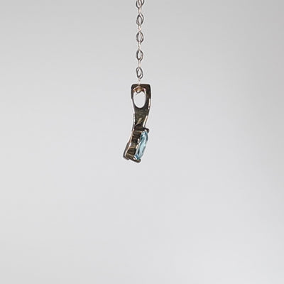 9Ct Gold Pale Blue Topaz Drop Pendant