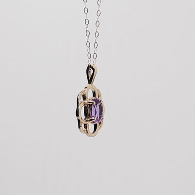 9Ct Gold Antique Amethyst Pendant