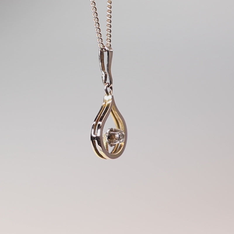 9Ct Gold Diamond Pendant Necklace
