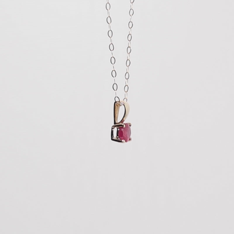 10Ct Gold Round Ruby Pendant