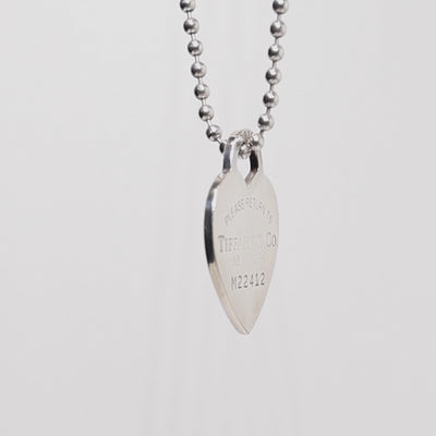 Tiffany Silver Heart Ball Link Chain
