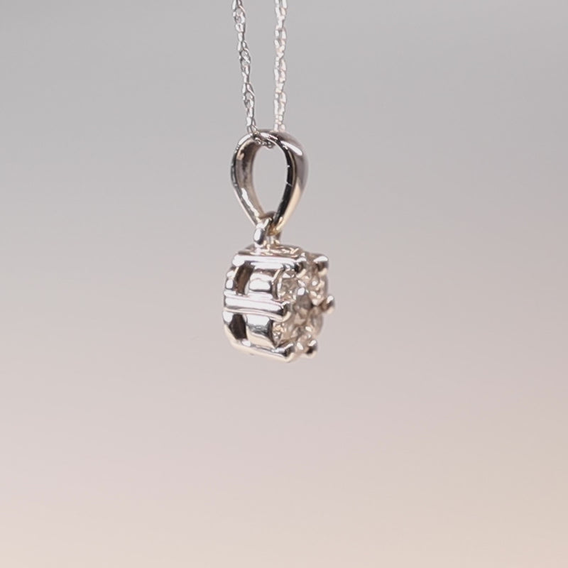 9Ct Gold Diamond Pendant Necklace