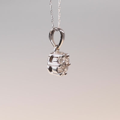9Ct Gold Diamond Pendant Necklace