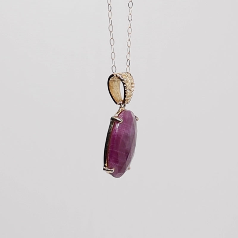 9Ct Gold Large Ruby Pendant