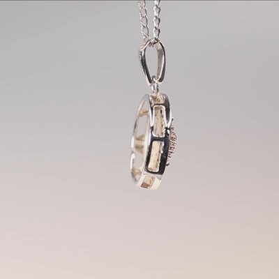 9ct White Gold Diamond Cluster Pendant Necklace