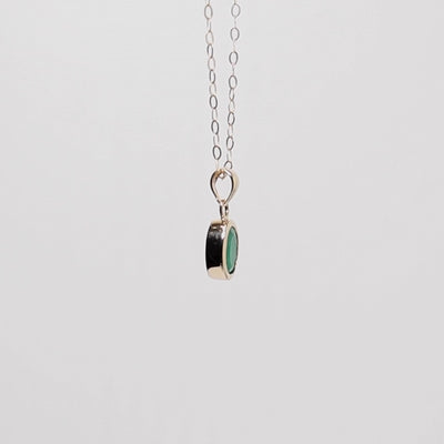 9Ct Gold Rub Set Emerald Pendant