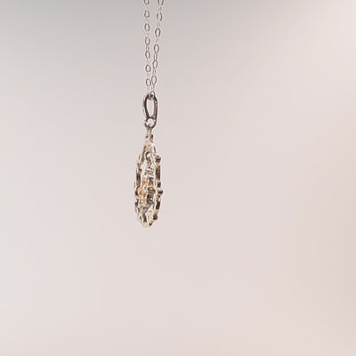 9Ct Gold Sapphire & Diamond Drop Lavalier necklace