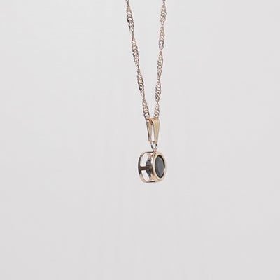 9Ct Gold Rub Set Sapphire Pendant