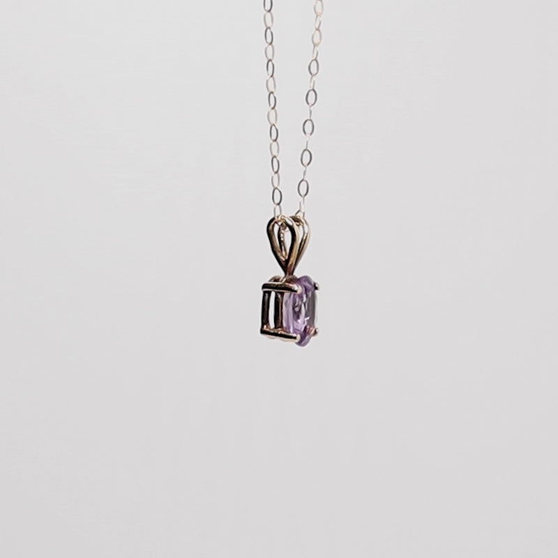 9Ct Gold Claw Set Amethyst Pendant