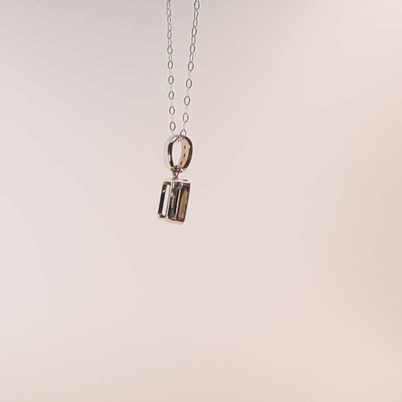 9ct Gold Bezel Set Sapphire & Diamond necklace