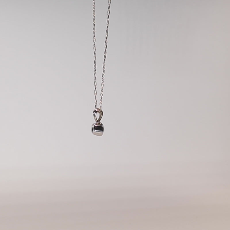 9Ct Gold Solitaire Rub Set Diamond Pendant