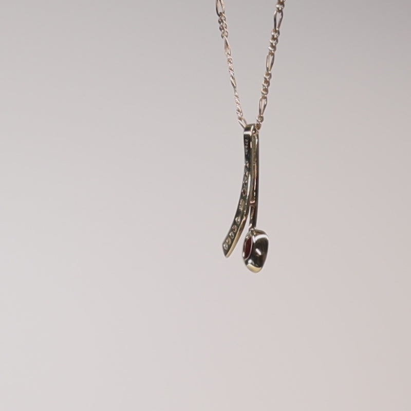 9Ct Gold Ruby & Diamond Pendant