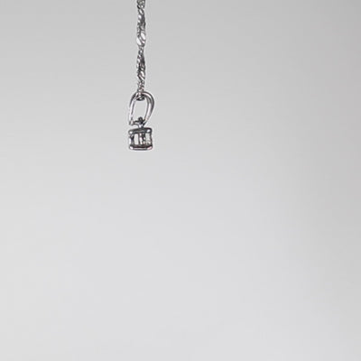 9Ct White Gold Pendant Set With Diamond Solitaire On 10ct Chain