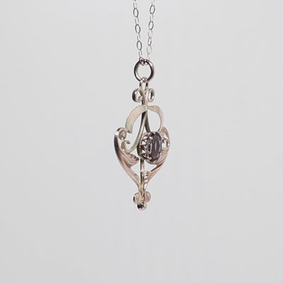9Ct Amethyst Open Work Pendant in 9ct Gold