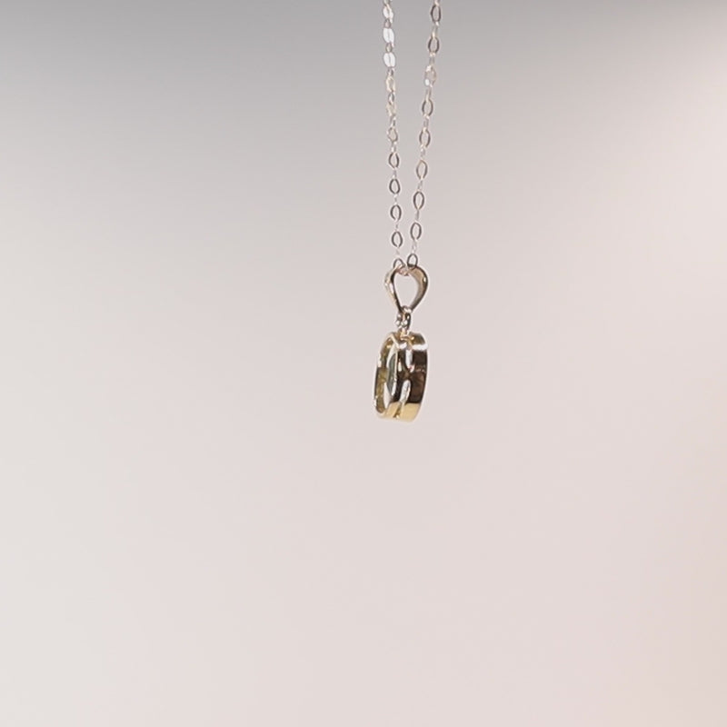 9Ct Gold Bezel Set Aquamarine Pendant