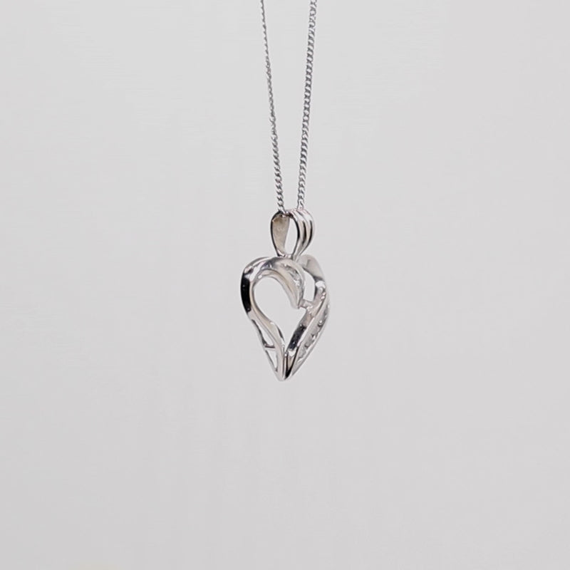 9Ct Gold Diamond Heart Pendant