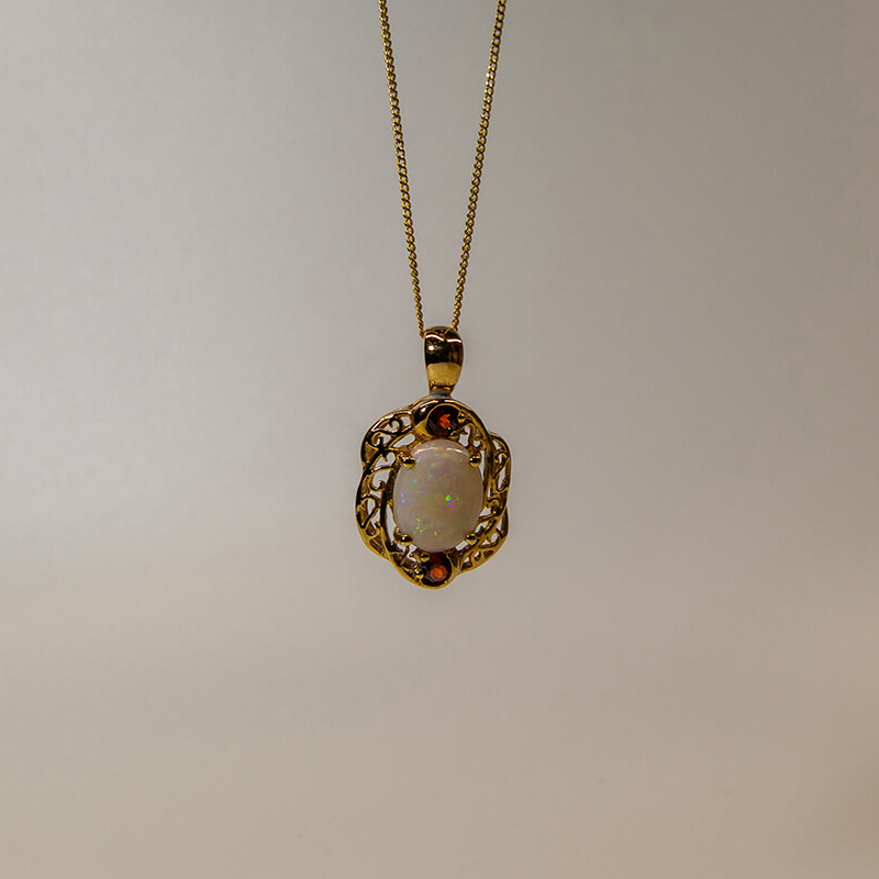 241-9ct-gold-opal-garnet-cluster-necklace