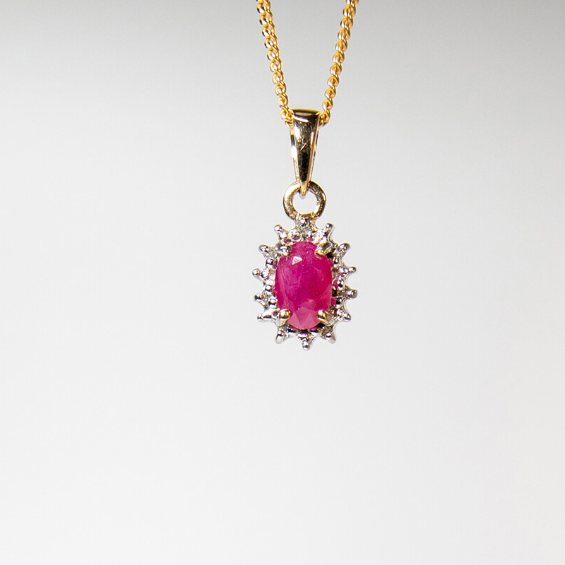 262-9ct-gold-ruby-diamond-cluster-necklace