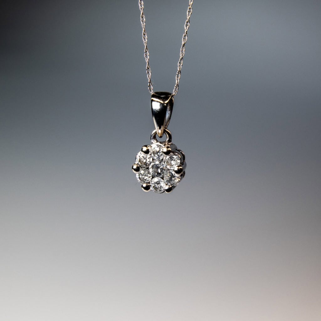 9Ct Gold Diamond Pendant Necklace